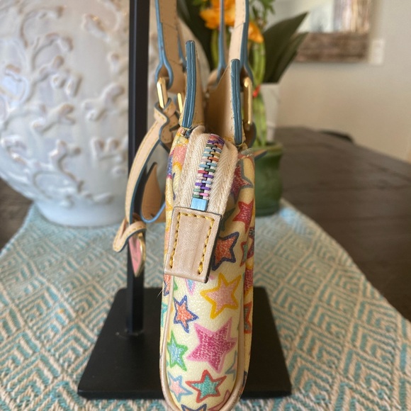 COPY - Dooney & Bourke Clutch Star Pattern ( Tan/Multicolor ) w/ Gold Hardware - Picture 3 of 8